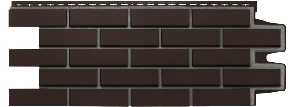 Панель фасадная GRAND LINE Design Клинкерный кирпич шоколадный (шов RAL7006) 968*390мм 0,378м²
