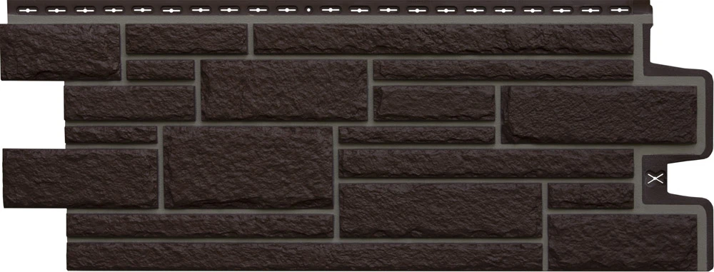 Панель фасадная GRAND LINE Design Камелот шоколадный (шов RAL7006) 992*392мм 0,389 м²